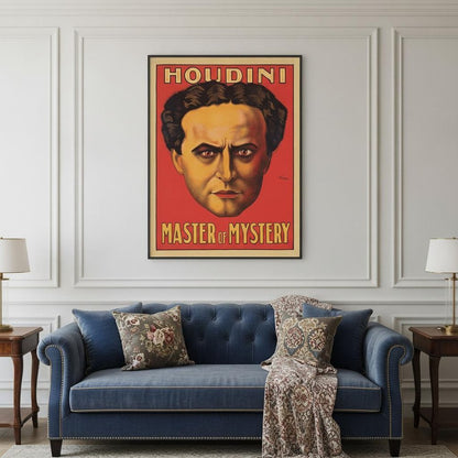 36" X 48" Houdini Master Of Mystery Vintage Magic Poster Wall Art HomeRoots