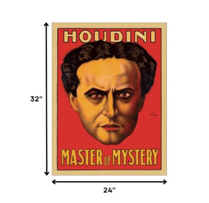 36" X 48" Houdini Master Of Mystery Vintage Magic Poster Wall Art HomeRoots