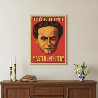 36" X 48" Houdini Master Of Mystery Vintage Magic Poster Wall Art HomeRoots
