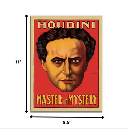 36" X 48" Houdini Master Of Mystery Vintage Magic Poster Wall Art HomeRoots