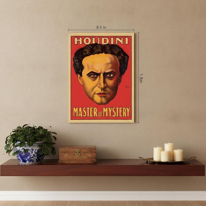 36" X 48" Houdini Master Of Mystery Vintage Magic Poster Wall Art HomeRoots