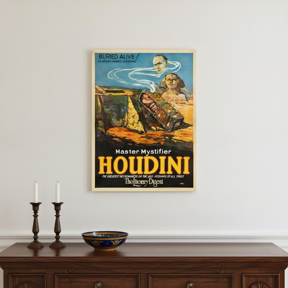 Master Mystifier Houdini Vintage Magic Unframed Print Wall Art HomeRoots