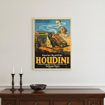 Master Mystifier Houdini Vintage Magic Unframed Print Wall Art HomeRoots