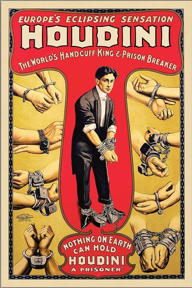 24" X 36" Houdini Handcuff King Vintage Magic Poster Wall Art — view 2