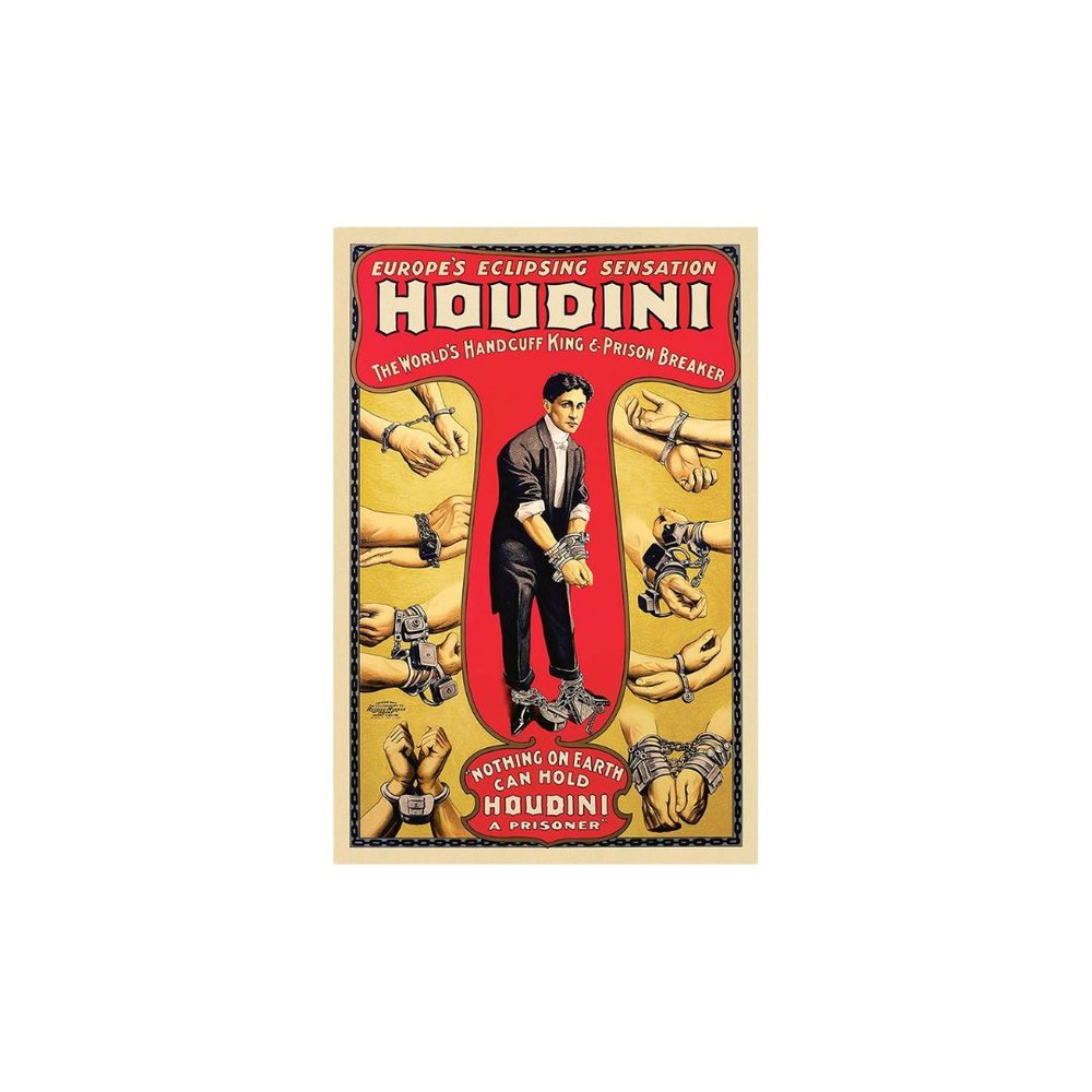 24" X 36" Houdini Handcuff King Vintage Magic Poster Wall Art — view 7