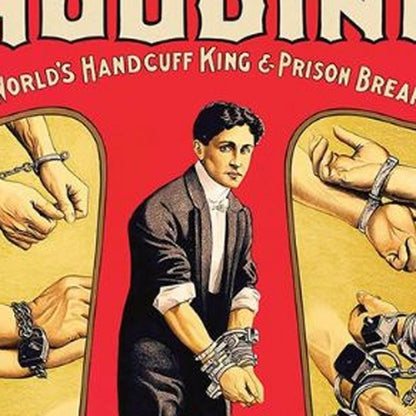 24" X 36" Houdini Handcuff King Vintage Magic Poster Wall Art HomeRoots
