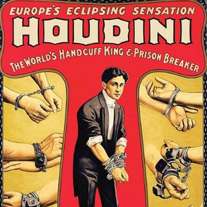24" X 36" Houdini Handcuff King Vintage Magic Poster Wall Art HomeRoots