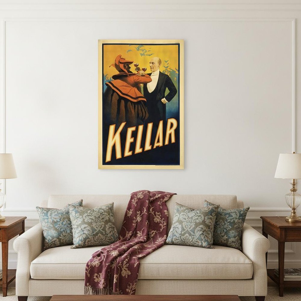 Kellar Having Drinks With The Devil Vintage Magic Unframed Print Wall Art HomeRoots