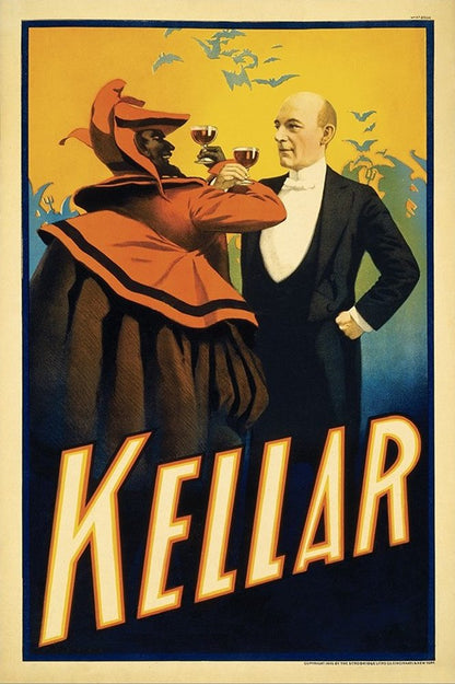Kellar Having Drinks With The Devil Vintage Magic Unframed Print Wall Art HomeRoots