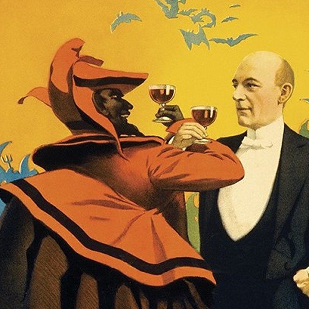 Kellar Having Drinks With The Devil Vintage Magic Unframed Print Wall Art HomeRoots