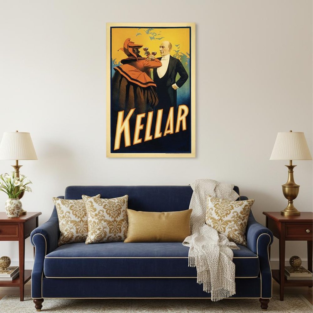 Kellar Having Drinks With The Devil Vintage Magic Unframed Print Wall Art HomeRoots