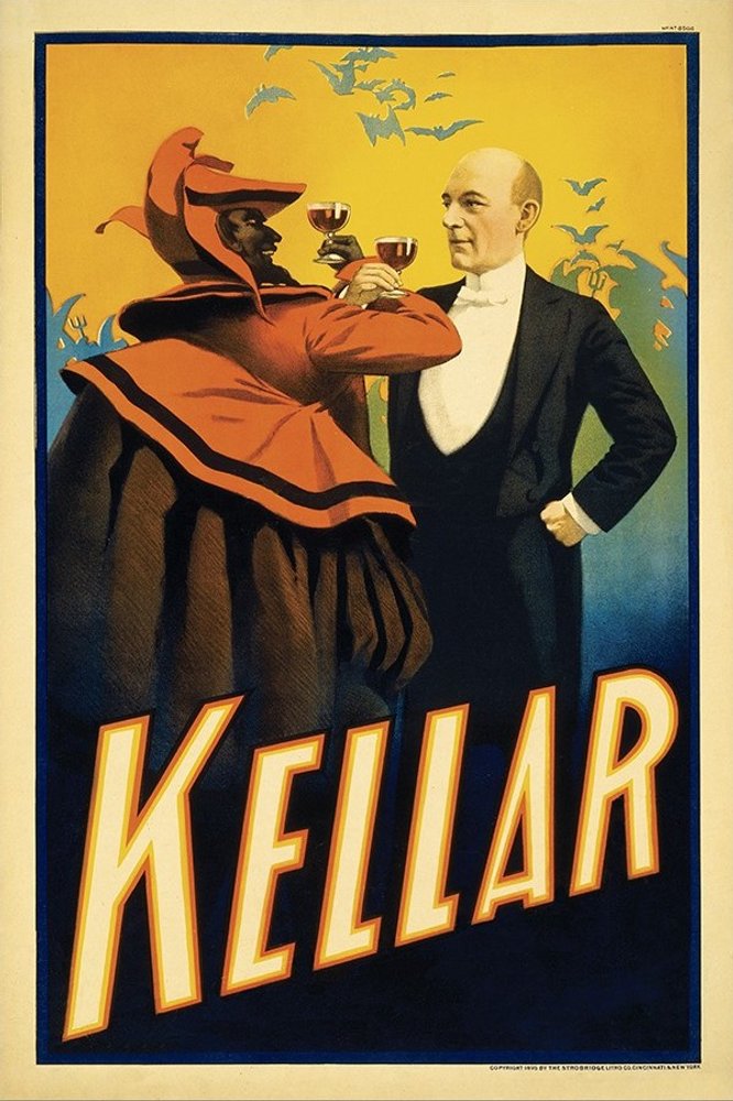 Kellar Having Drinks With The Devil Vintage Magic Unframed Print Wall Art HomeRoots
