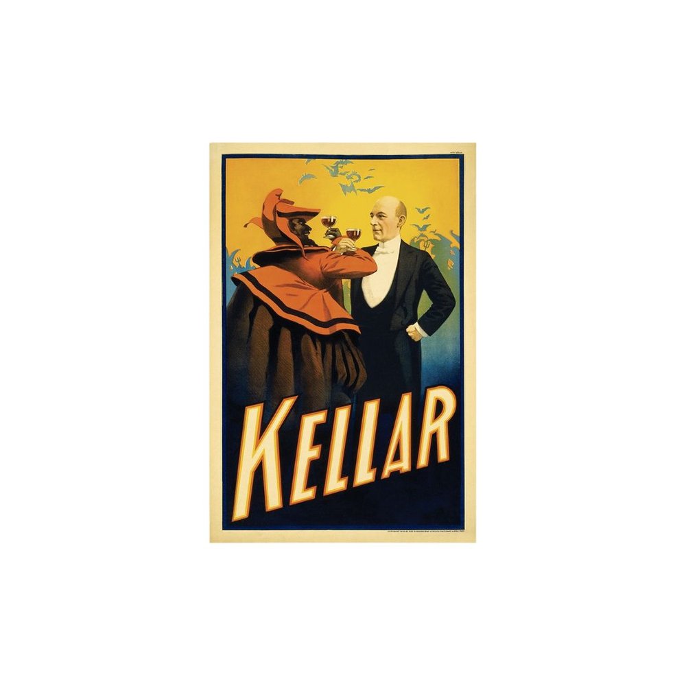 Kellar Having Drinks With The Devil Vintage Magic Unframed Print Wall Art HomeRoots