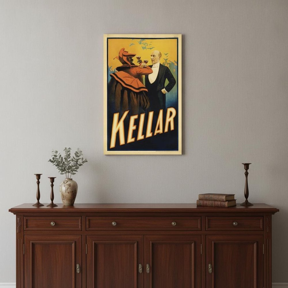 Kellar Having Drinks With The Devil Vintage Magic Unframed Print Wall Art HomeRoots