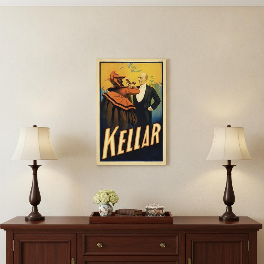 Kellar Having Drinks With The Devil Vintage Magic Unframed Print Wall Art HomeRoots