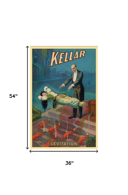 Kellar Levitation Vintage Magic Unframed Print Wall Art HomeRoots
