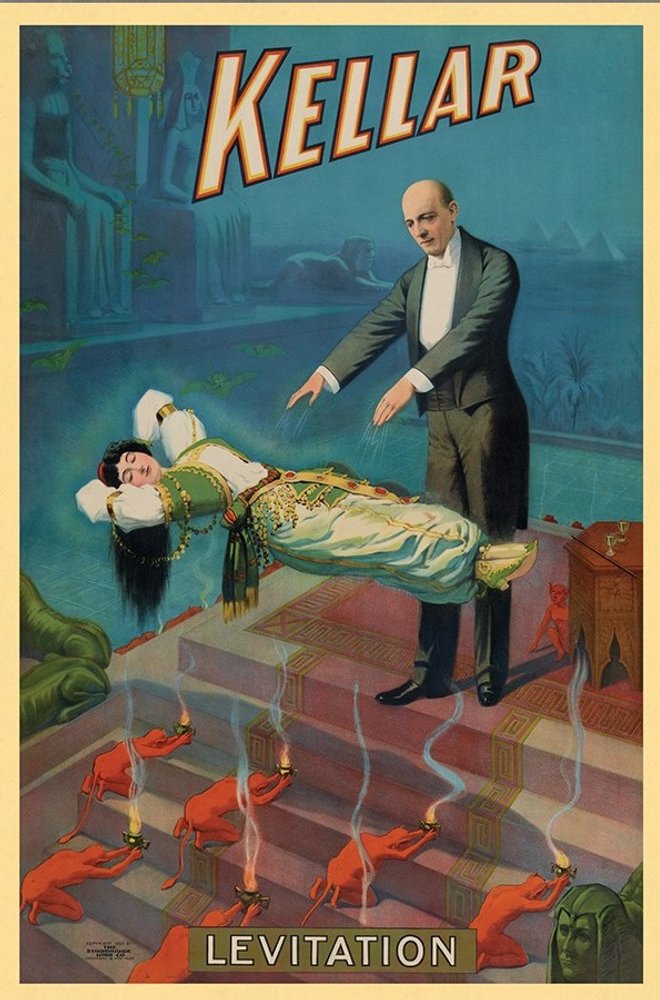 Kellar Levitation Vintage Magic Unframed Print Wall Art HomeRoots