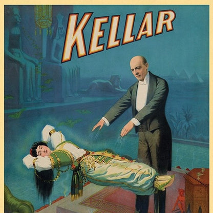 Kellar Levitation Vintage Magic Unframed Print Wall Art HomeRoots