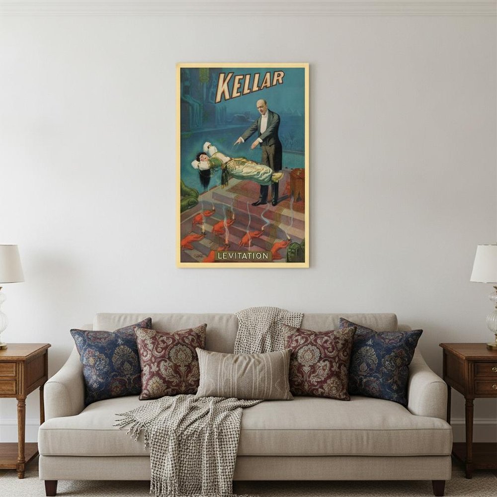 Kellar Levitation Vintage Magic Unframed Print Wall Art HomeRoots
