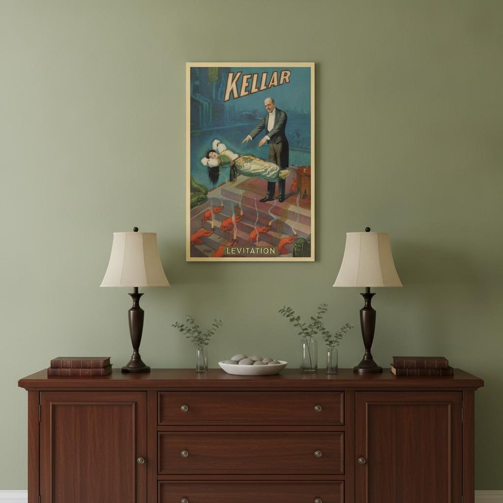 Kellar Levitation Vintage Magic Unframed Print Wall Art HomeRoots