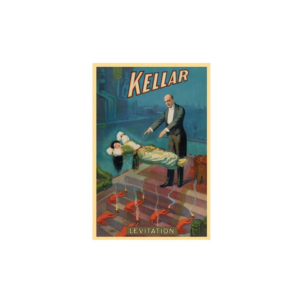 Kellar Levitation Vintage Magic Unframed Print Wall Art HomeRoots