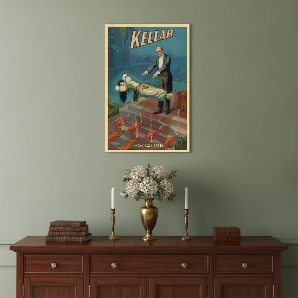 Kellar Levitation Vintage Magic Unframed Print Wall Art HomeRoots