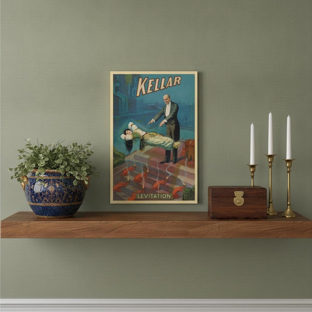Kellar Levitation Vintage Magic Unframed Print Wall Art HomeRoots