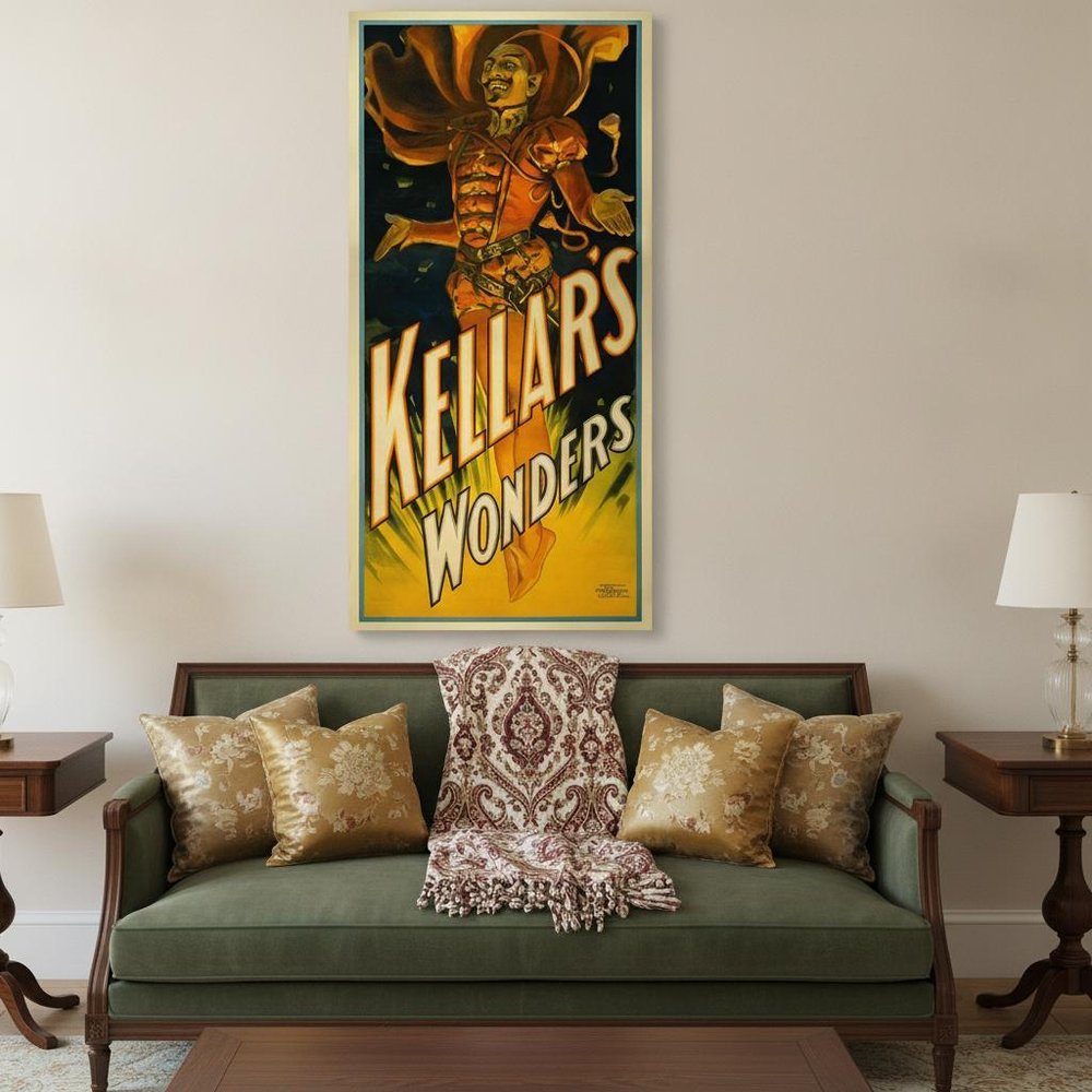 12" X 24" Keller's Wonders Vintage Magic Poster Wall Art