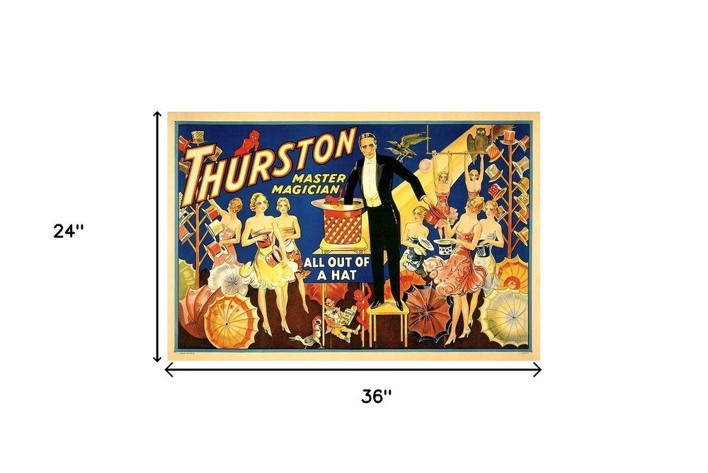 Thurston Out Of A Hat Vintage Magic Unframed Print Wall Art HomeRoots