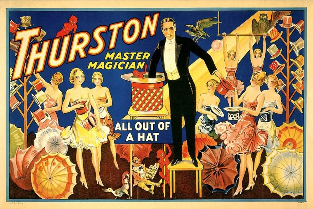 Thurston Out Of A Hat Vintage Magic Unframed Print Wall Art — view 7