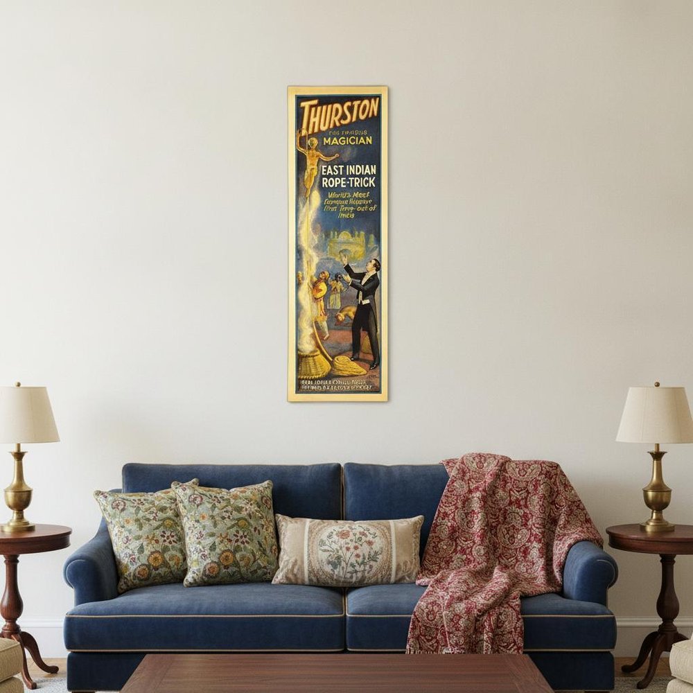 24" X 72" Thurston Rope Trick Vintage Magic Poster Wall Art HomeRoots