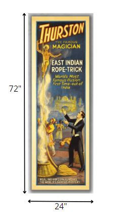24" X 72" Thurston Rope Trick Vintage Magic Poster Wall Art HomeRoots
