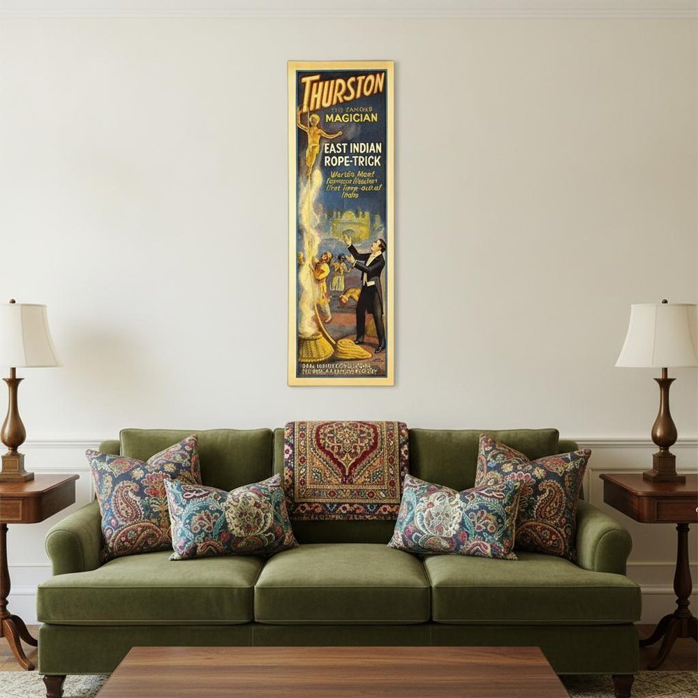 24" X 72" Thurston Rope Trick Vintage Magic Poster Wall Art HomeRoots