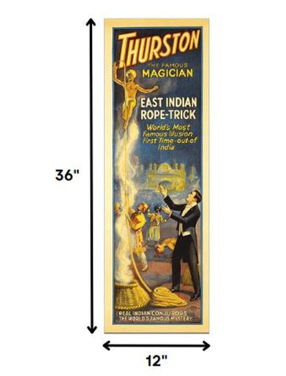 24" X 72" Thurston Rope Trick Vintage Magic Poster Wall Art HomeRoots