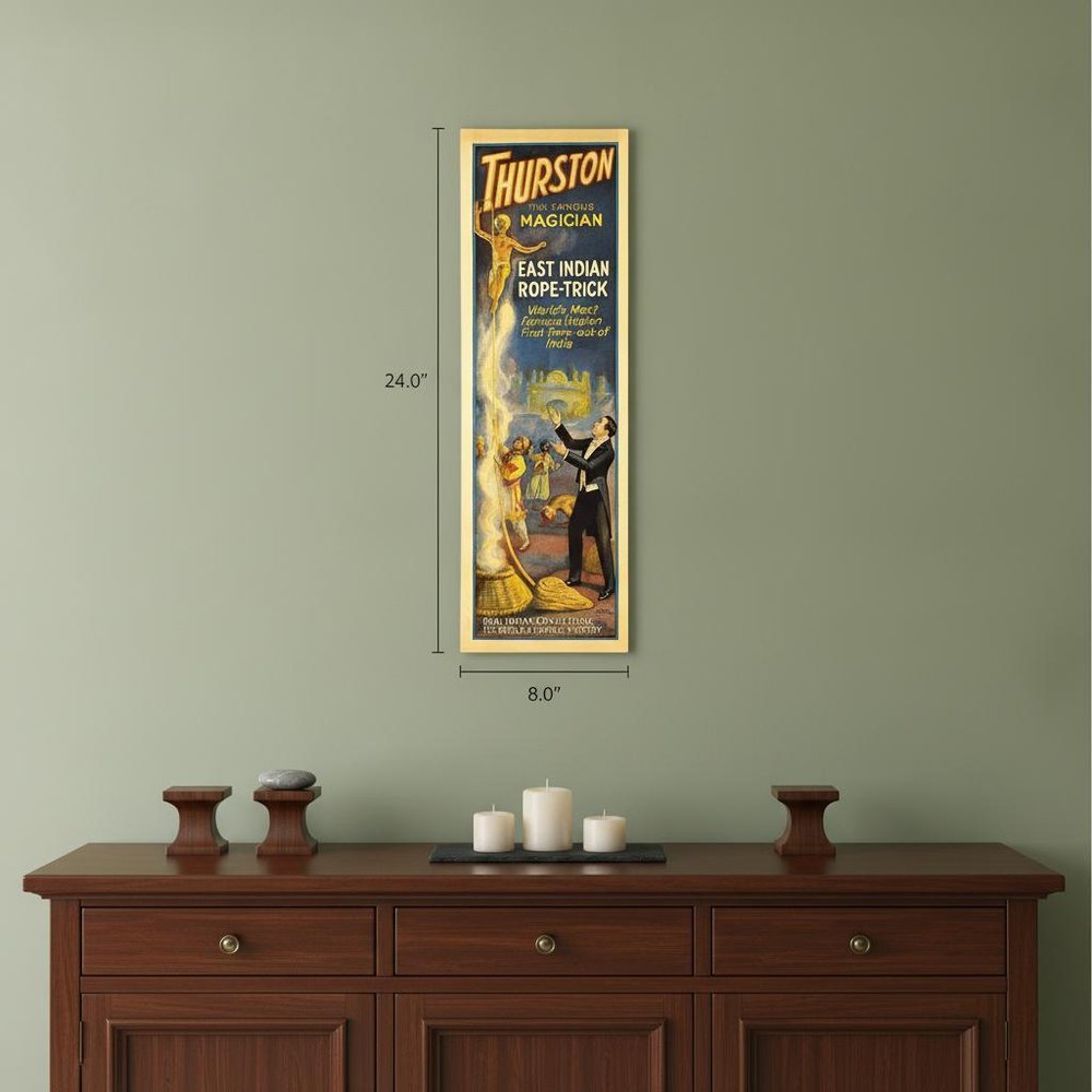 24" X 72" Thurston Rope Trick Vintage Magic Poster Wall Art HomeRoots
