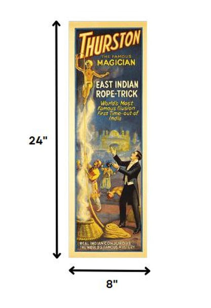 24" X 72" Thurston Rope Trick Vintage Magic Poster Wall Art HomeRoots