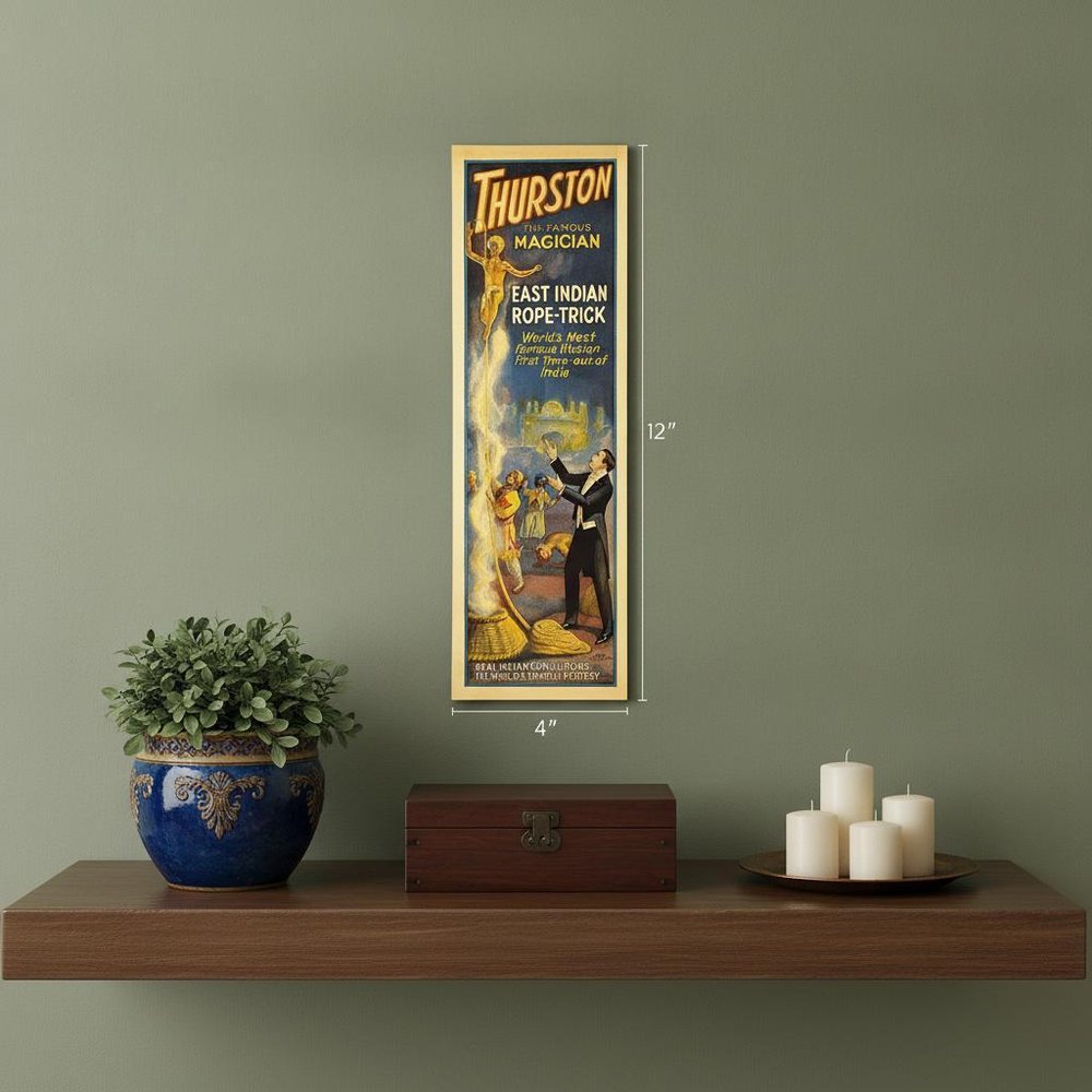 24" X 72" Thurston Rope Trick Vintage Magic Poster Wall Art HomeRoots