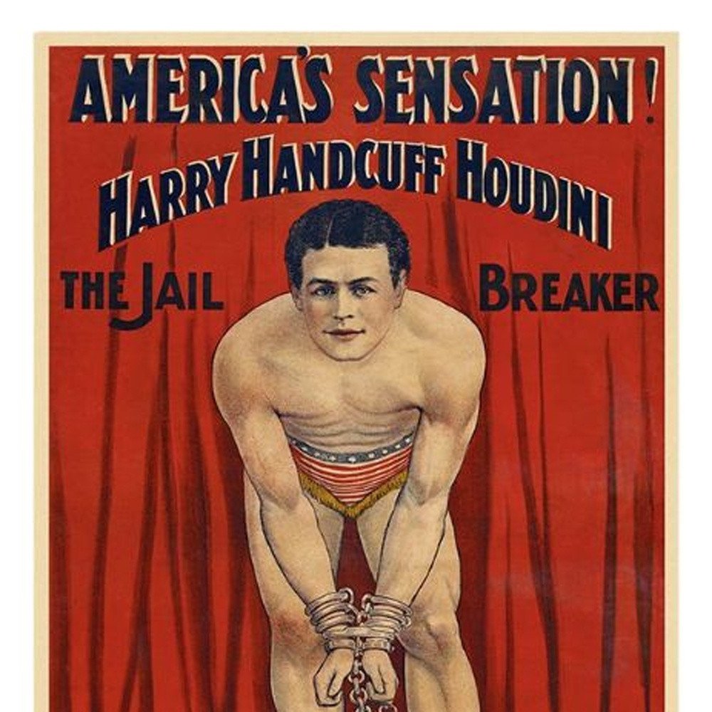 36" X 54" Houdini In Handcuffs Vintage Magic Poster Wall Art — view 20
