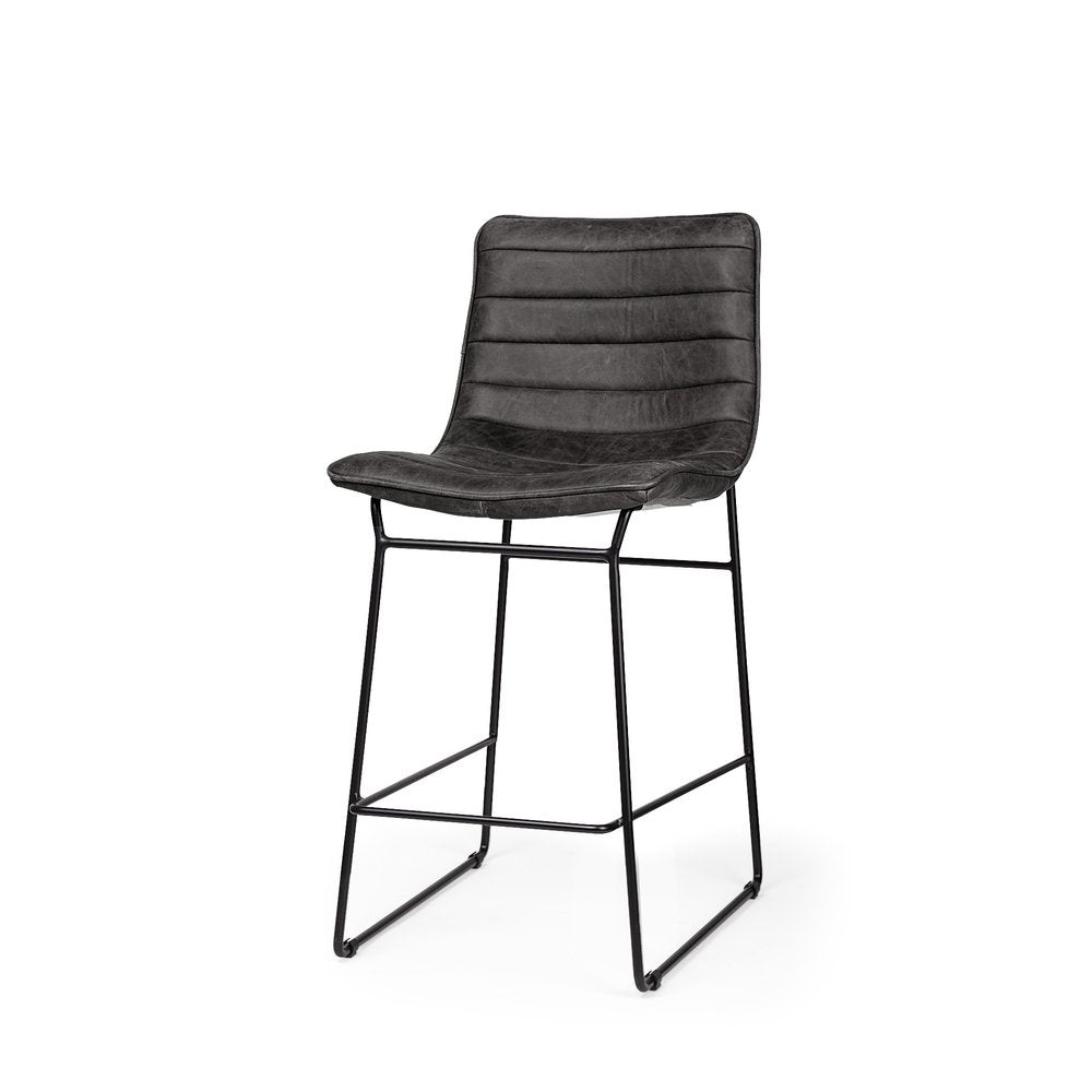 29" Black Iron Counter Height Bar Chair HomeRoots