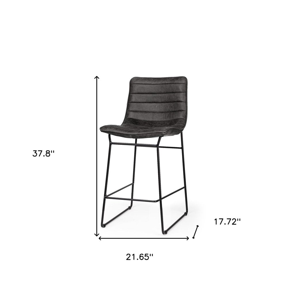 29" Black Iron Counter Height Bar Chair HomeRoots