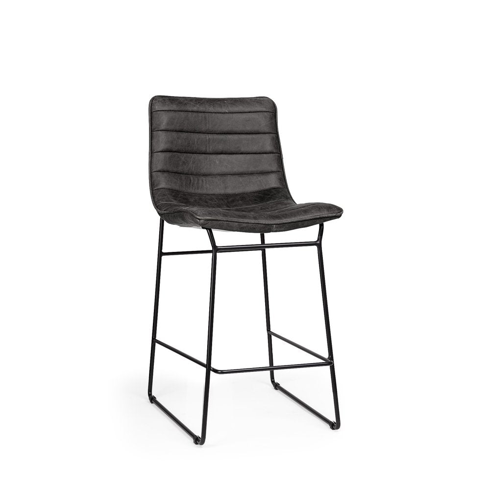 29" Black Iron Counter Height Bar Chair HomeRoots
