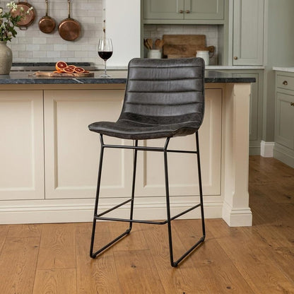 29" Black Iron Counter Height Bar Chair HomeRoots
