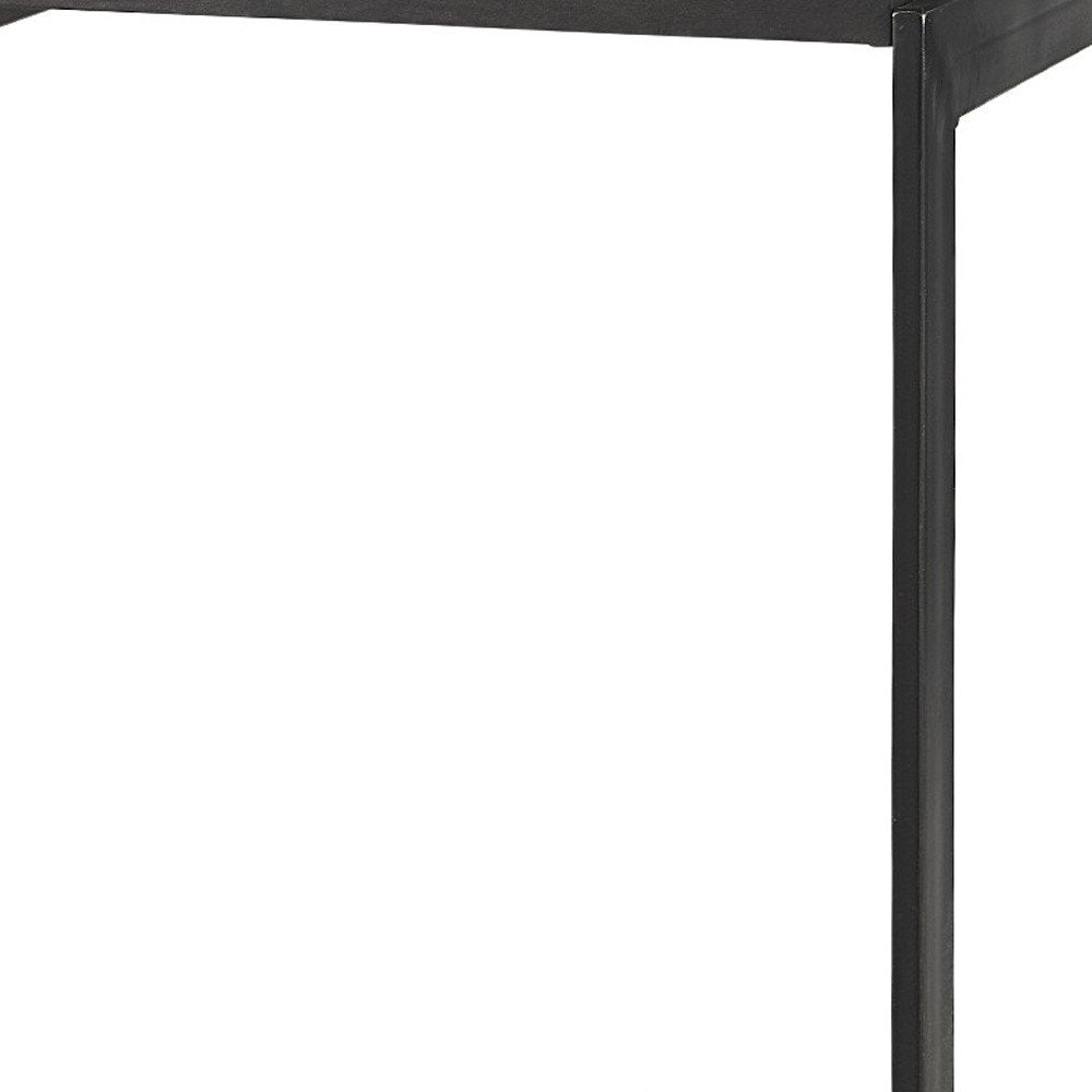 26" Black Solid Wood And Metal Backless Counter Height Bar Chair HomeRoots