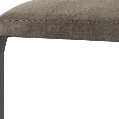 29" Black Leather and Metal Backless Bar Chair HomeRoots