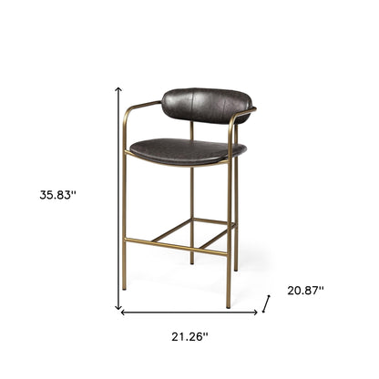 29" Deep Brown Steel Low back Bar Chair