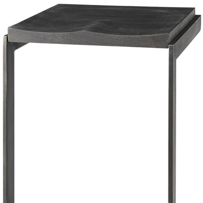 30" Black Wood And Metal Backless Bar Height Bar Chair HomeRoots