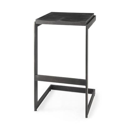 30" Black Wood And Metal Backless Bar Height Bar Chair HomeRoots