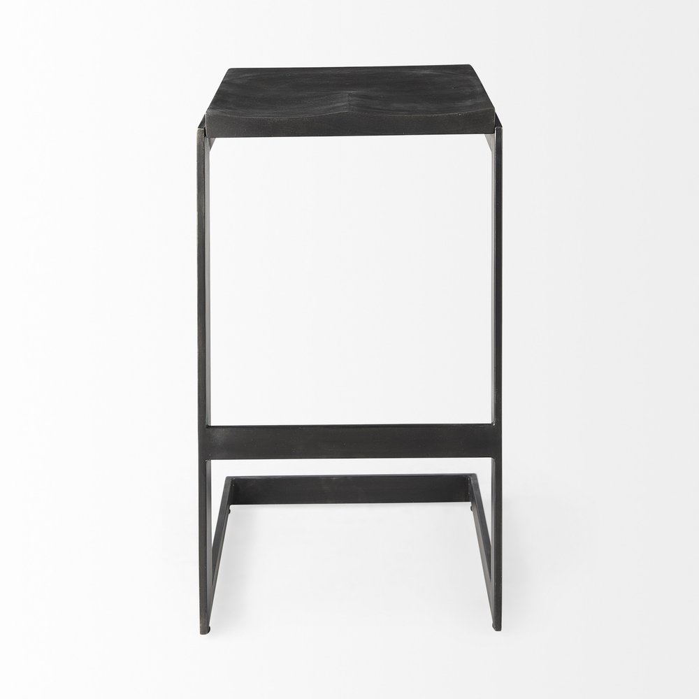 30" Black Wood And Metal Backless Bar Height Bar Chair HomeRoots