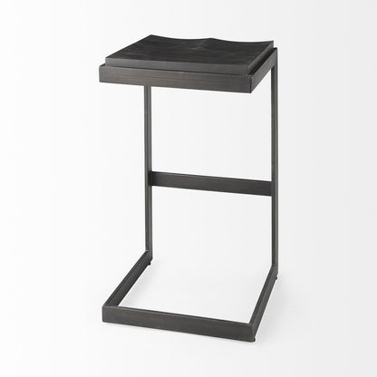 30" Black Wood And Metal Backless Bar Height Bar Chair HomeRoots