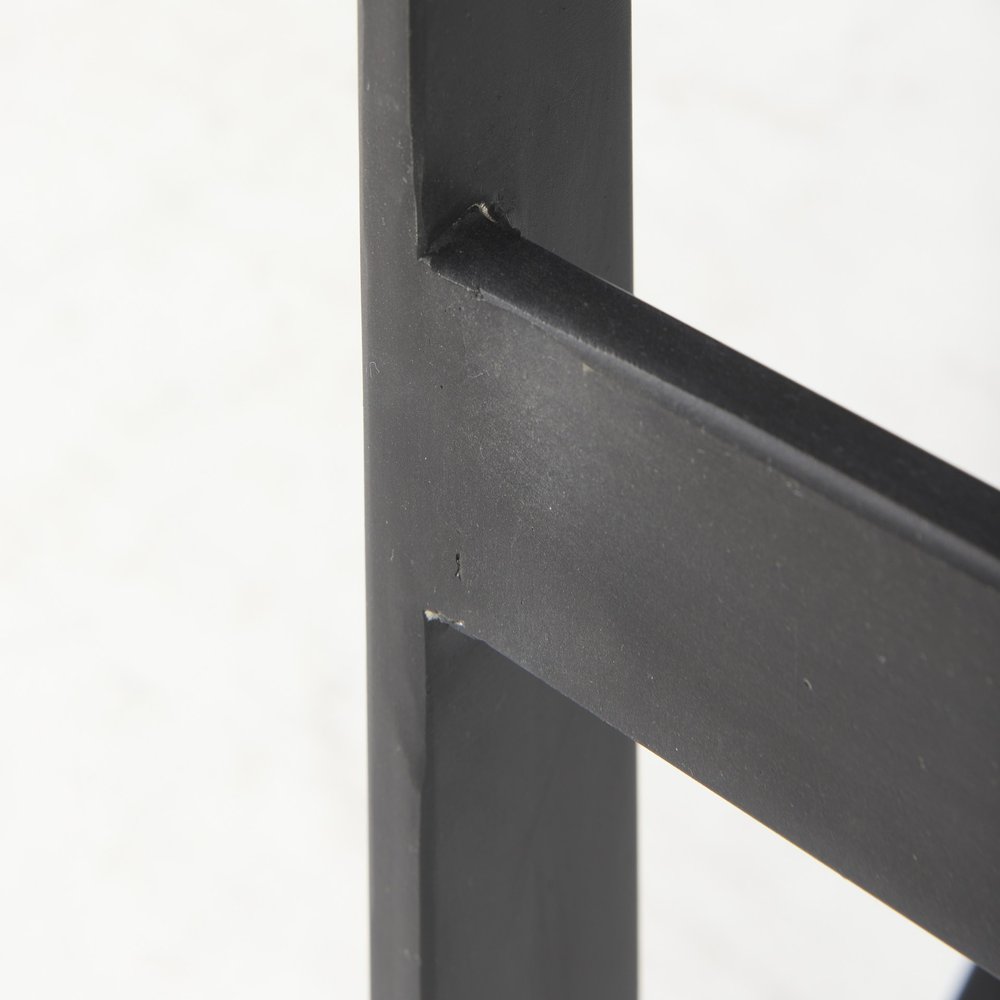 30" Black Wood And Metal Backless Bar Height Bar Chair HomeRoots